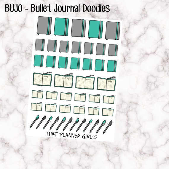 Beste BUJO Bullet Journal Doodle Stickers Mark your planning | Etsy LB-64