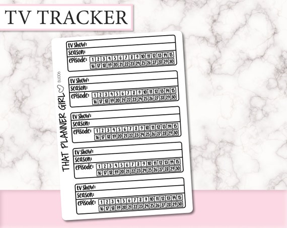 TV Show Tracker - Bullet Journal Style - Space to write the TV show, the  season and then cross off each episode watched - Note Page - BU006