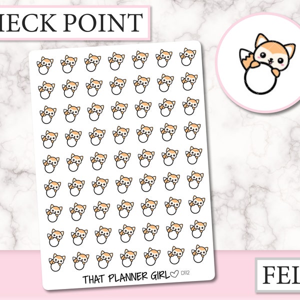 Felix Single Check Point / Check Box - Highlight important to-do items with these fun check boxes! - Hand Drawn Original Artwork - D112