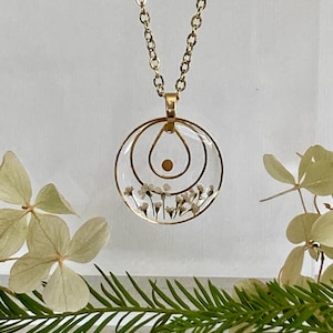 Mustard seed necklace, Mustard seed jewelry, faith necklace, inspirational gift, Christian jewelry, Matthew 17:20, real pressed flowers