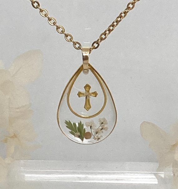 Mustard seed faith necklace with cross, Christian, inspirational gift, gift for her, confirmation, graduation