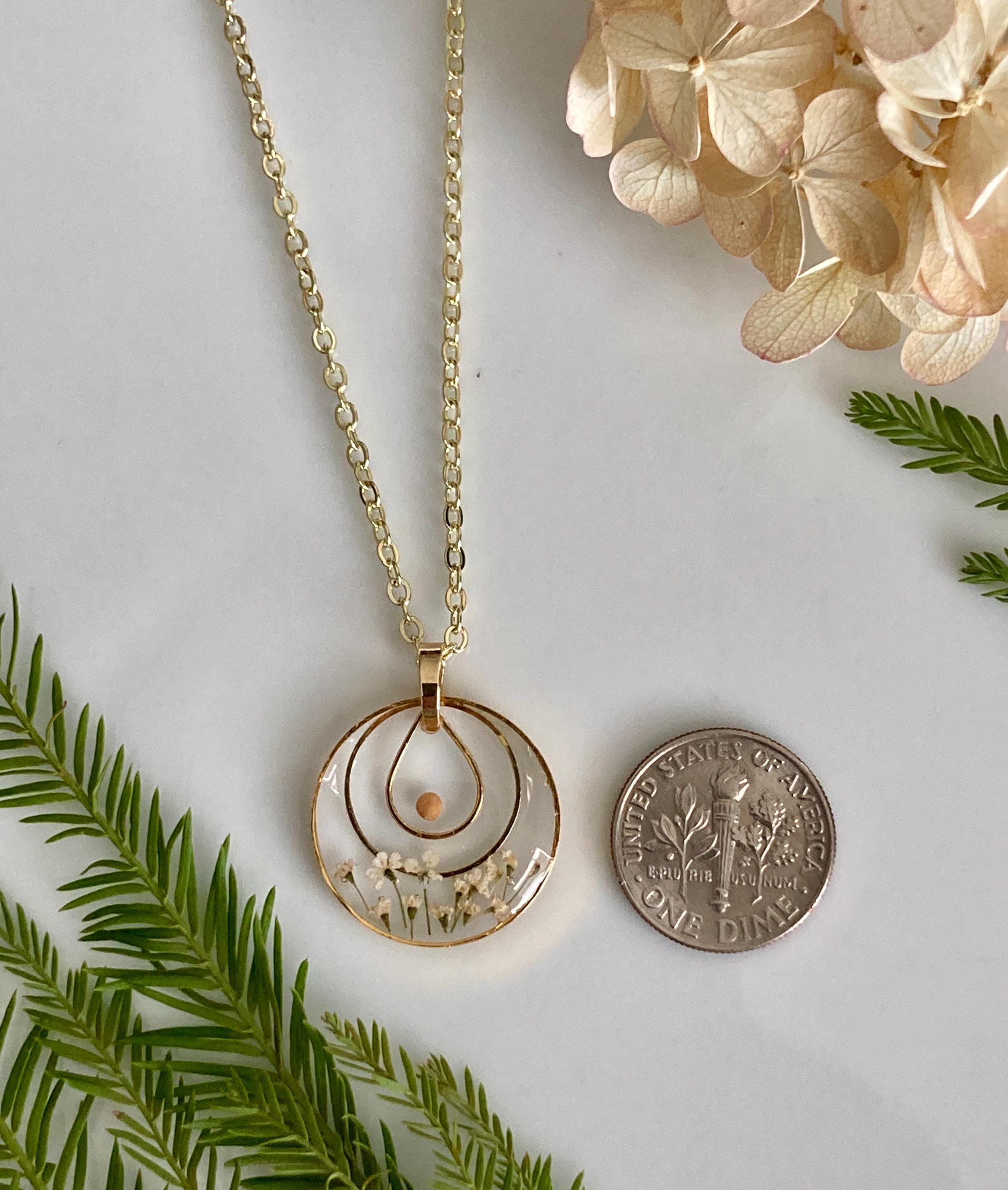 Mustard seed necklace, Mustard seed jewelry, faith necklace, inspirational gift, Christian jewelry, Matthew 17:20, real pressed flowers