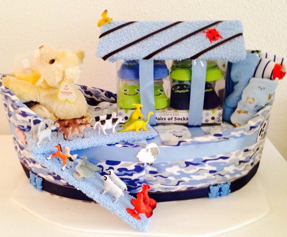 Noah s Ark Diaper Cake Etsy