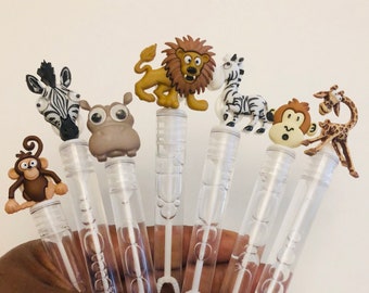Safari Animal Bubbles Party Favors - Jungle Theme, Set of 7