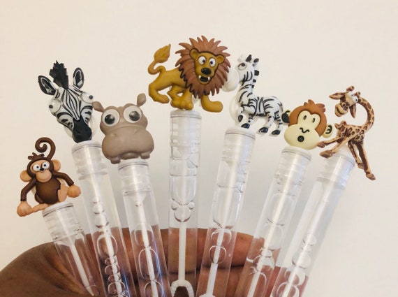 Safari Animal Bubbles Party Favors - Jungle Theme, Set of 7