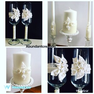 Unity Candle Set and Champagne Glasses