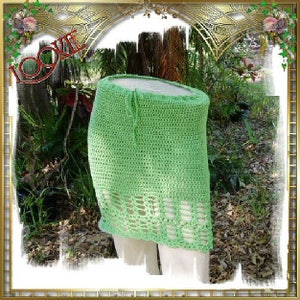 CUSTOM Crochet Skirt - Swimsuit Cover Up - Swimwear Made To Order with Snug Fitting Cotton-Elastic Crochet Thread - by LOOKIELABEL