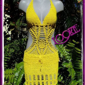 Custom COMBO Crochet Swimsuit & Skirt Cover Up - Swimwear Made To Order with Snug Fitting Cotton-Elastic Crochet Thread - by LOOKIELABEL