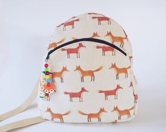 Children's backpack with foxes / kindergarten bag with name chain