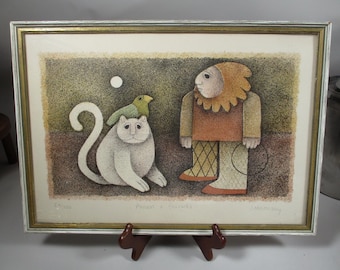 Vintage Carol Jablonsky Parrot & Friends Limited Edition Lithograph Print Signed