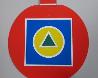 Vintage Die Cut (20) Christmas Greeting Cards Christmas Ball by Joan Glaberson MOMA NOS