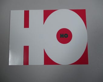 Vintage Die Cut (12) Christmas Greeting Cards Ho Ho by Joan Glaberson