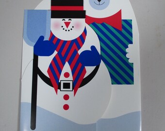 Vintage Die Cut (20) Christmas Holiday Greeting Cards Winter Creatures by Joan Glaberson NOS