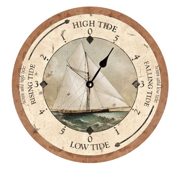 Tidal Clock Sailboat Tide Clock Etsy