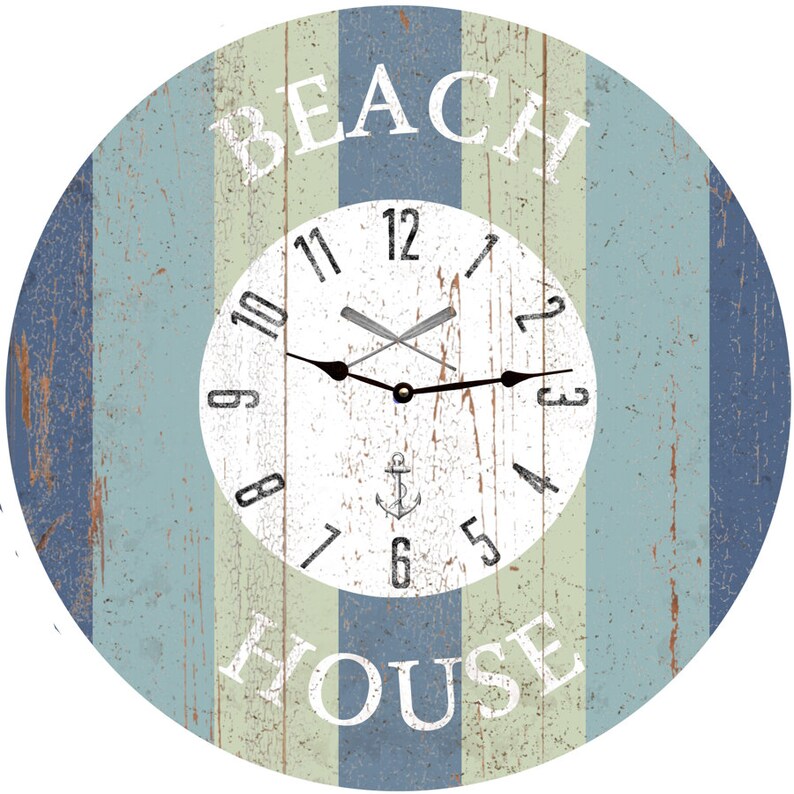 Handcrafted Beach House Clock – Custom Coastal Wall Art
