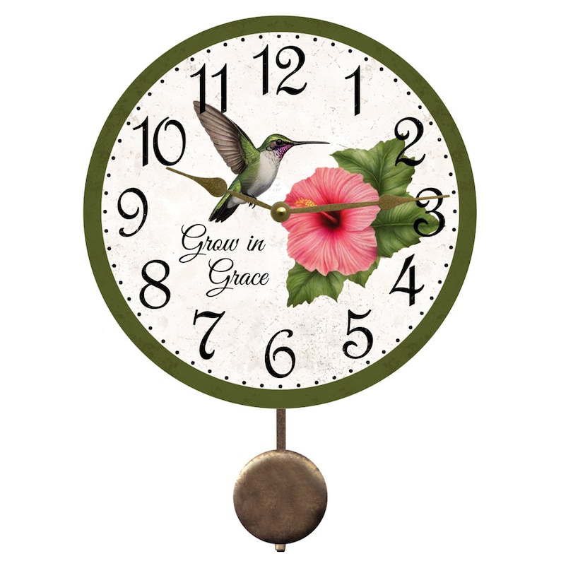 Hummingbird Wall Clock- Grow in Grace Clock - Etsy