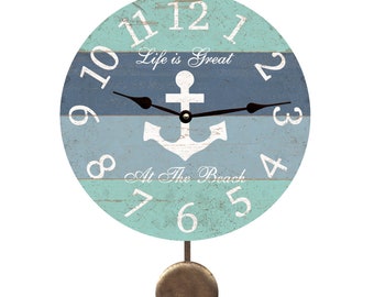 Nautical Anchor Pendulum Clock- Personalized Anchor Clock