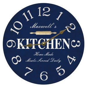 Blue Kitchen Clock- Personalized Clock