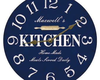 Blue Kitchen Clock- Personalized Clock