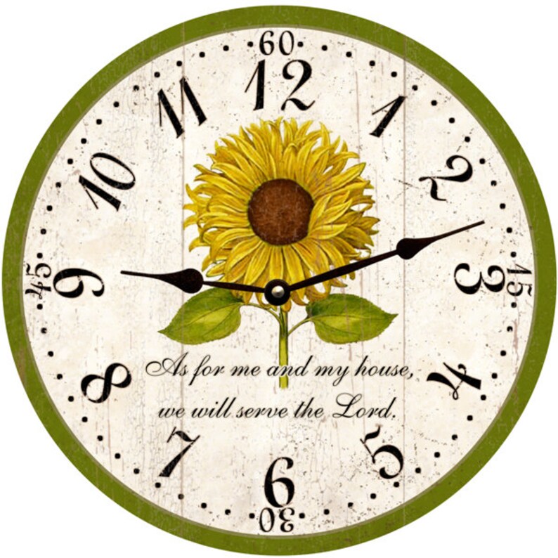 As For Me And My House Clock Sunflower Wall