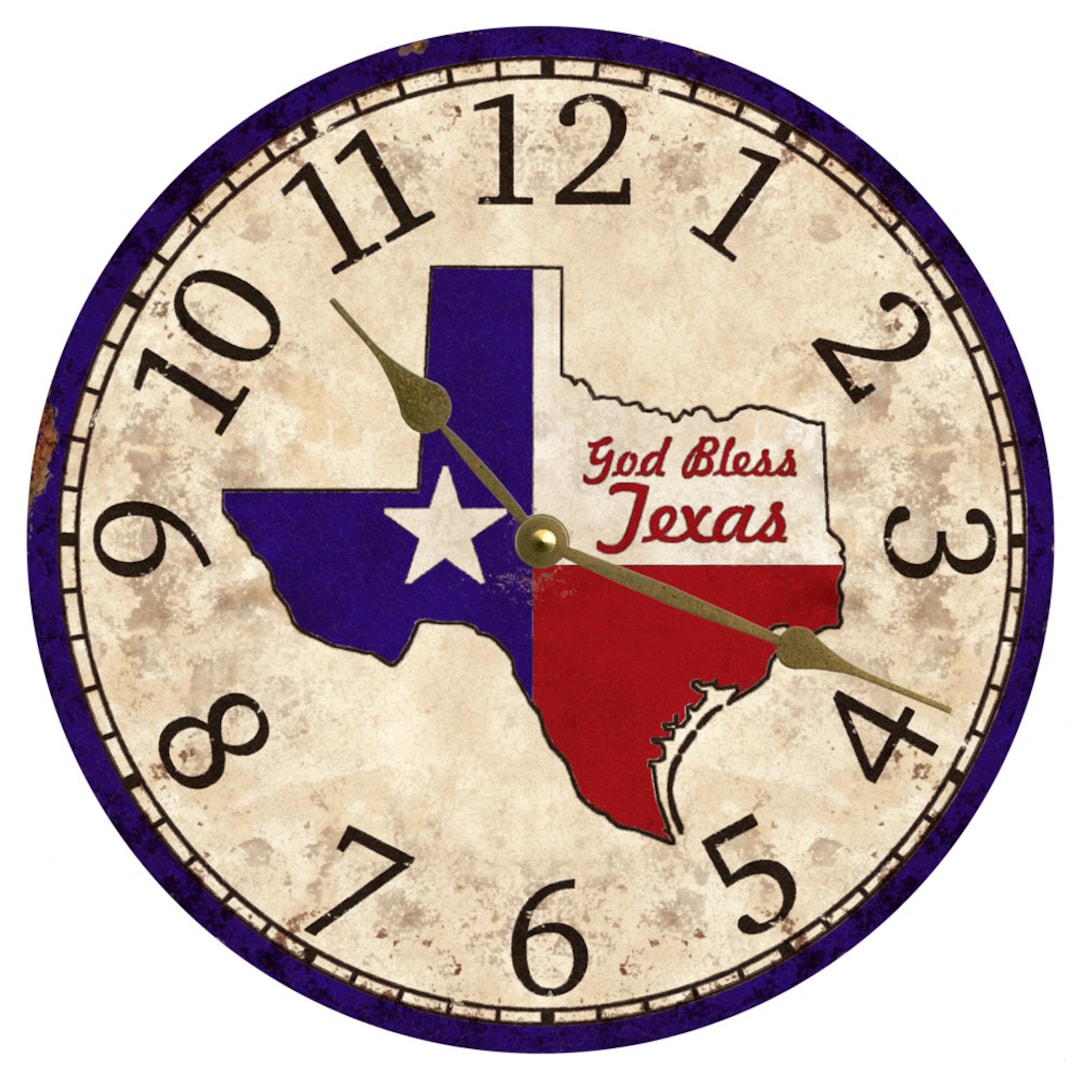 Texas Clockgod Bless Texas Etsy