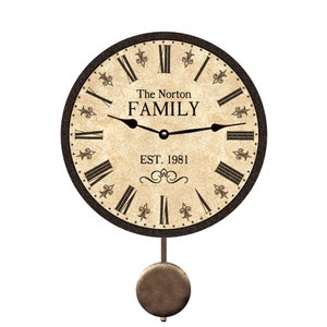 Personalized Family Clock- Pendulum Clock