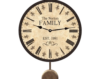 Personalized Family Clock- Pendulum Clock