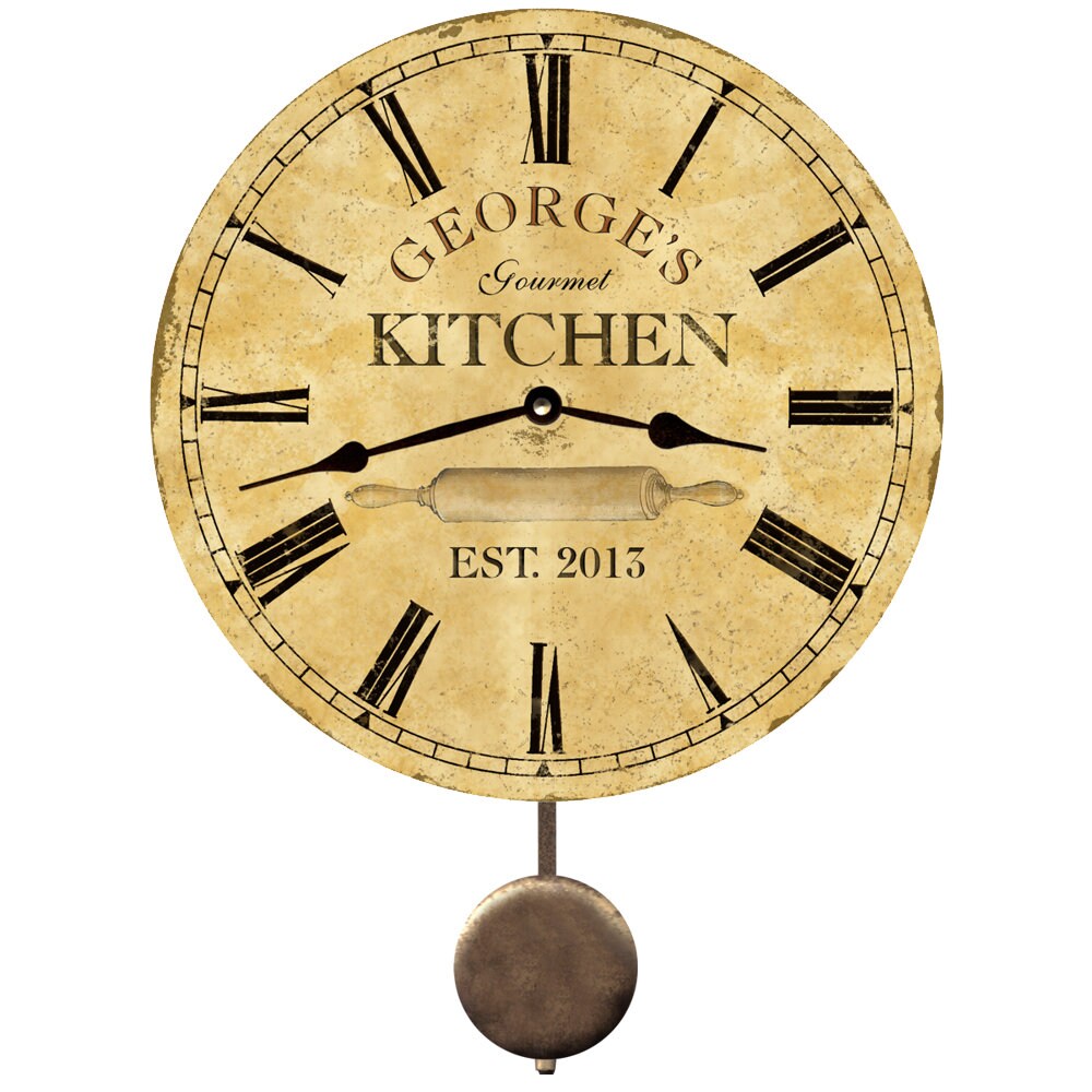 Personalized Kitchen Clock Pendulum Clock Etsy