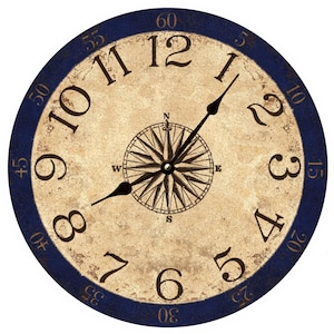Rustic Compass Clock – Vintage Nautical Charm for Your Home