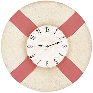 Rustic Handmade Life Preserver Clock – Maritime Home Accent