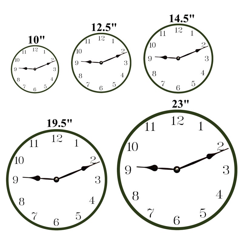 Beach Clock- Size Chart