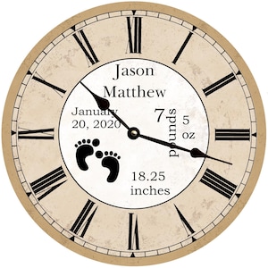 Unique Baby Announcement Clock – Custom Birth Details