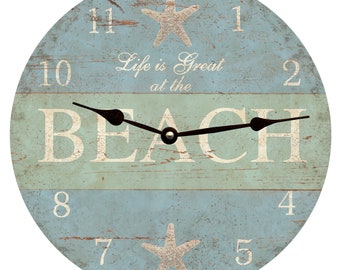 Starfish Beach Clock- Life is Great at the Beach Clock