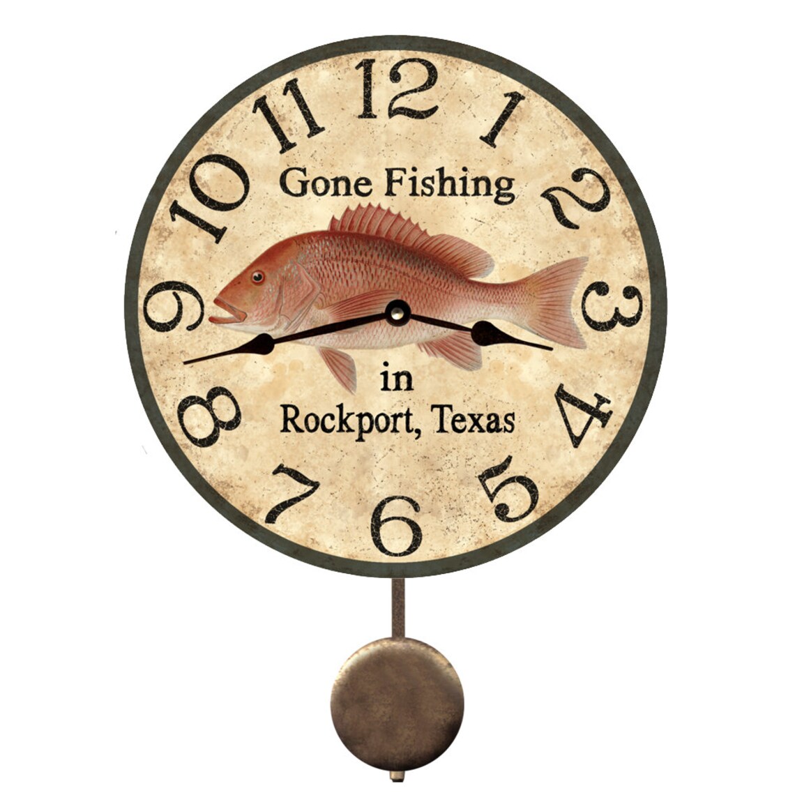 Personalized Fishing Wall Clock Red Snapper Fish Clock Ocean Etsy
