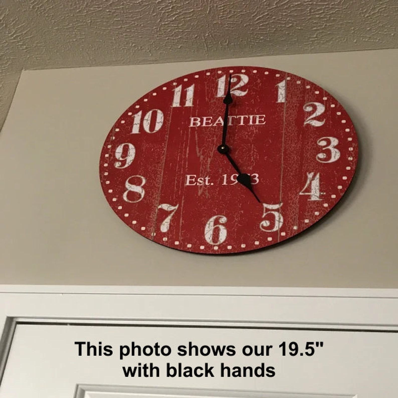 Personalized Red Clock Barn Red Clock Etsy