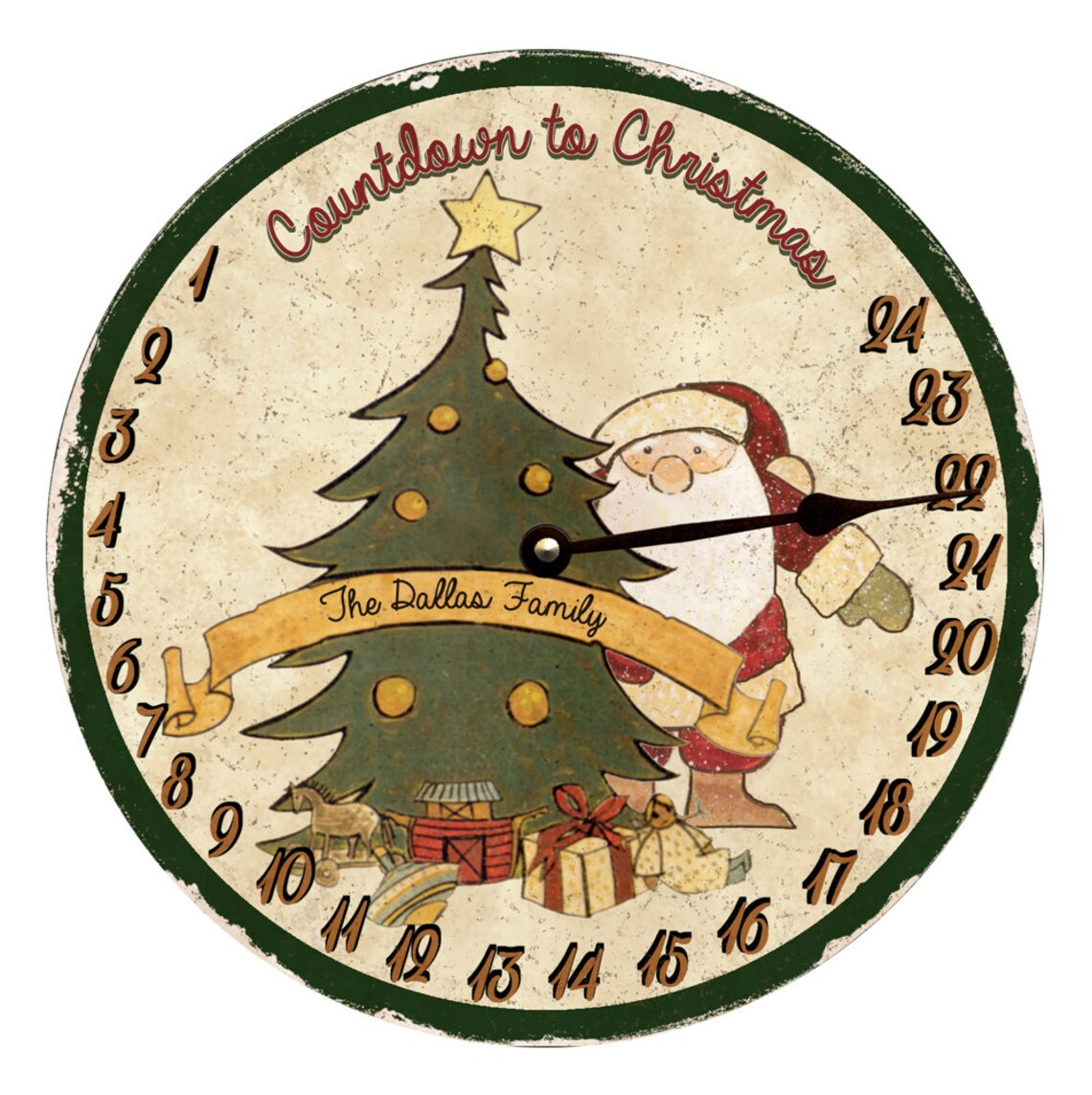 Countdown Christmas Clock Personalized Clock Etsy