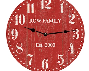Personalisierte rote Uhr- Barn Red Uhr