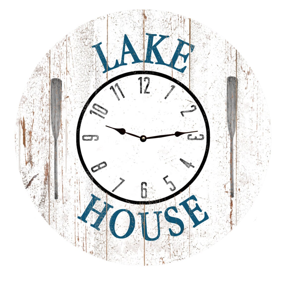 White Lake House Clock Lake House Wall Clock Etsy