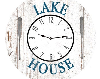 White Lake House Clock- Lake House Wall Clock