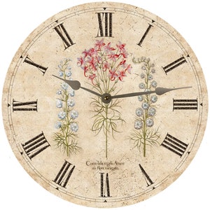 Three Flower Wall Clock Wildflower Clock image 3