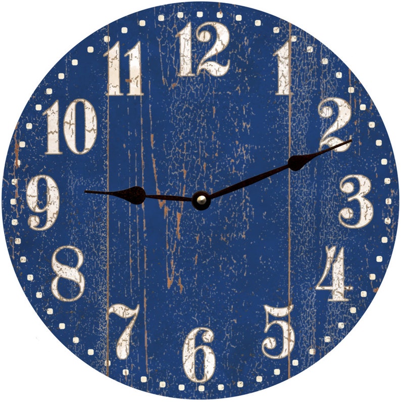 Rustic Blue Wall Clock