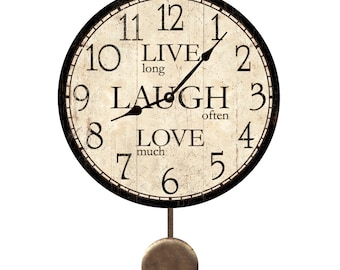 Live Laugh Love Pendulum Clock