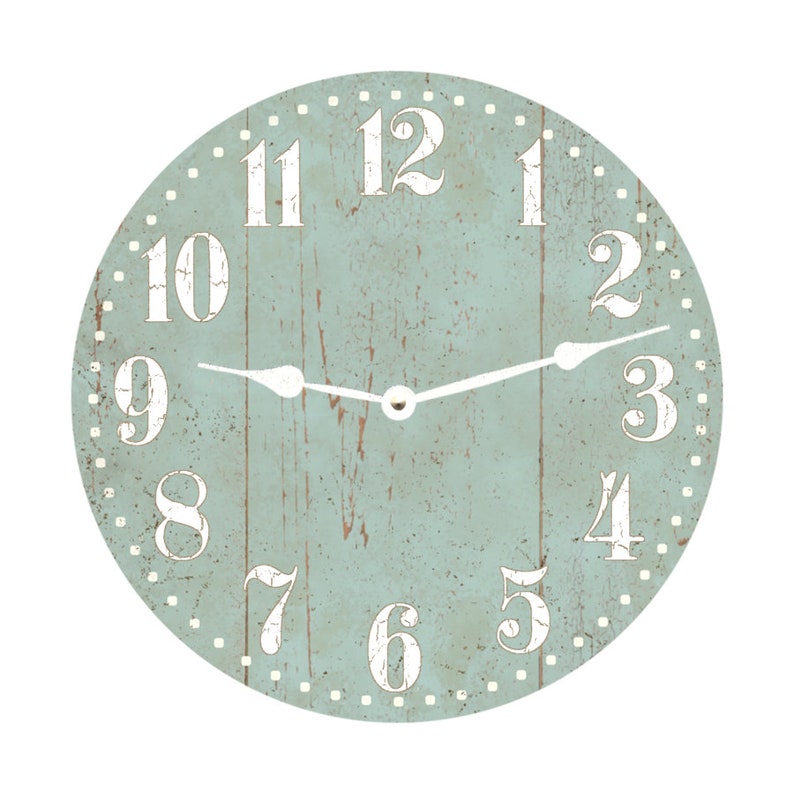 Seafoam Clock White Hands