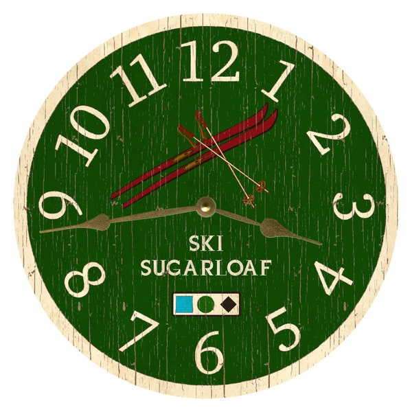 Ski Lodge Clock- Personalized Ski Clock