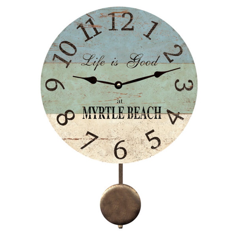 Personalized Beach Pendulum Clock Wall