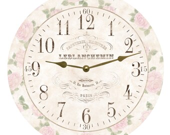 French Clock- French Paper Clock- Rose Clock- French Rose Clock