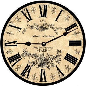 Black Toile French Wall Clock