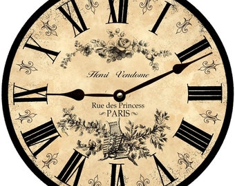 Black Toile French Wall Clock