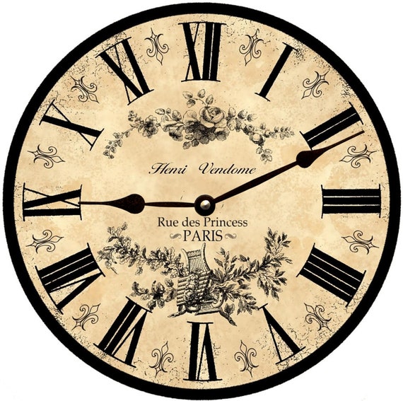 Vintage Black French Wall Clock 