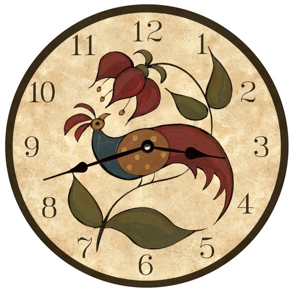 Peafowl Clock- Folk Bird